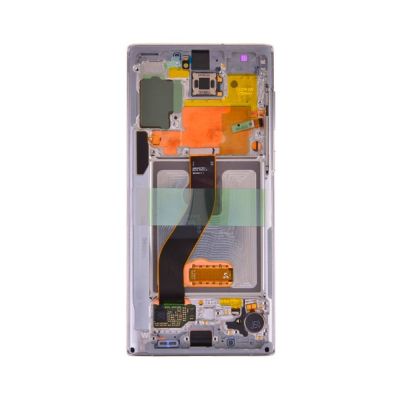 OLED and Digitizer Assembly for Samsung Galaxy Note 10 Aura White (With Frame) (Refurbished)