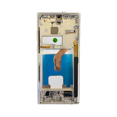 OLED and Digitizer Assembly for Samsung Galaxy S22 Ultra 5G Phantom White (With Frame) (Refurbished)