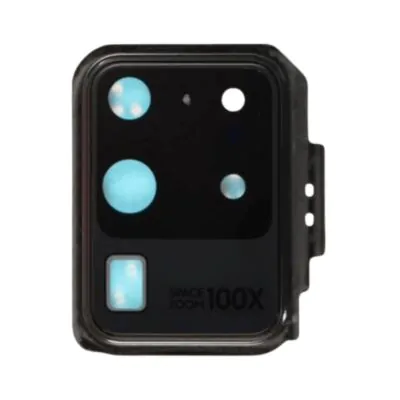 Rear Camera Lens with Bracket (Glass Included) for Samsung Galaxy S20 Ultra 5G Cosmic Black