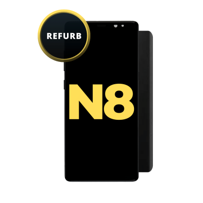 OLED and Digitizer Assembly for Samsung Galaxy Note 8 Midnight Black (With Frame) (Refurbished)